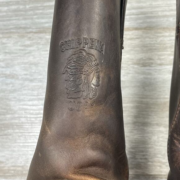 Chippewa Men’s Brown Buffalo Leather Western Cowboy Boots Size 11 - Picture 3 of 8